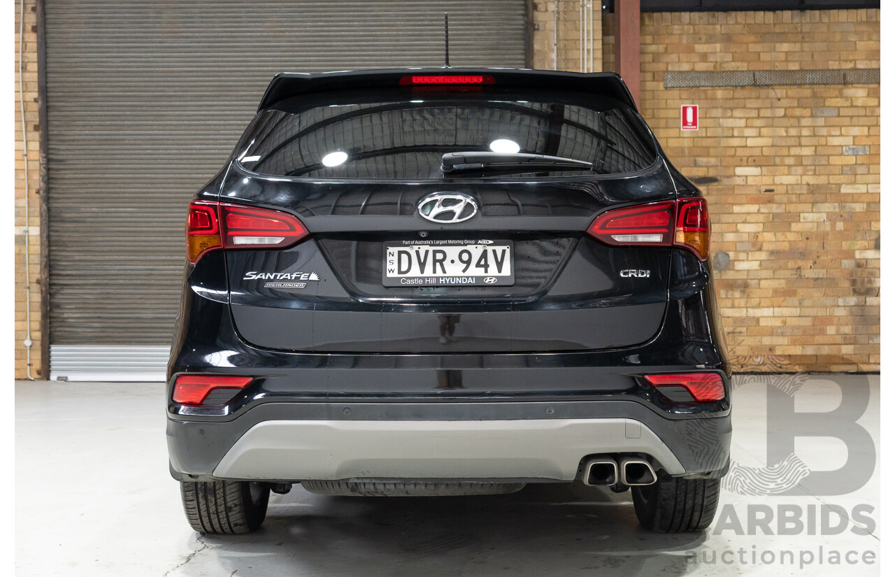 08/2017 Hyundai Santa Fe Highlander CRDi (4x4) DM5 MY18 4d Wagon Black Turbo Diesel 2.2L