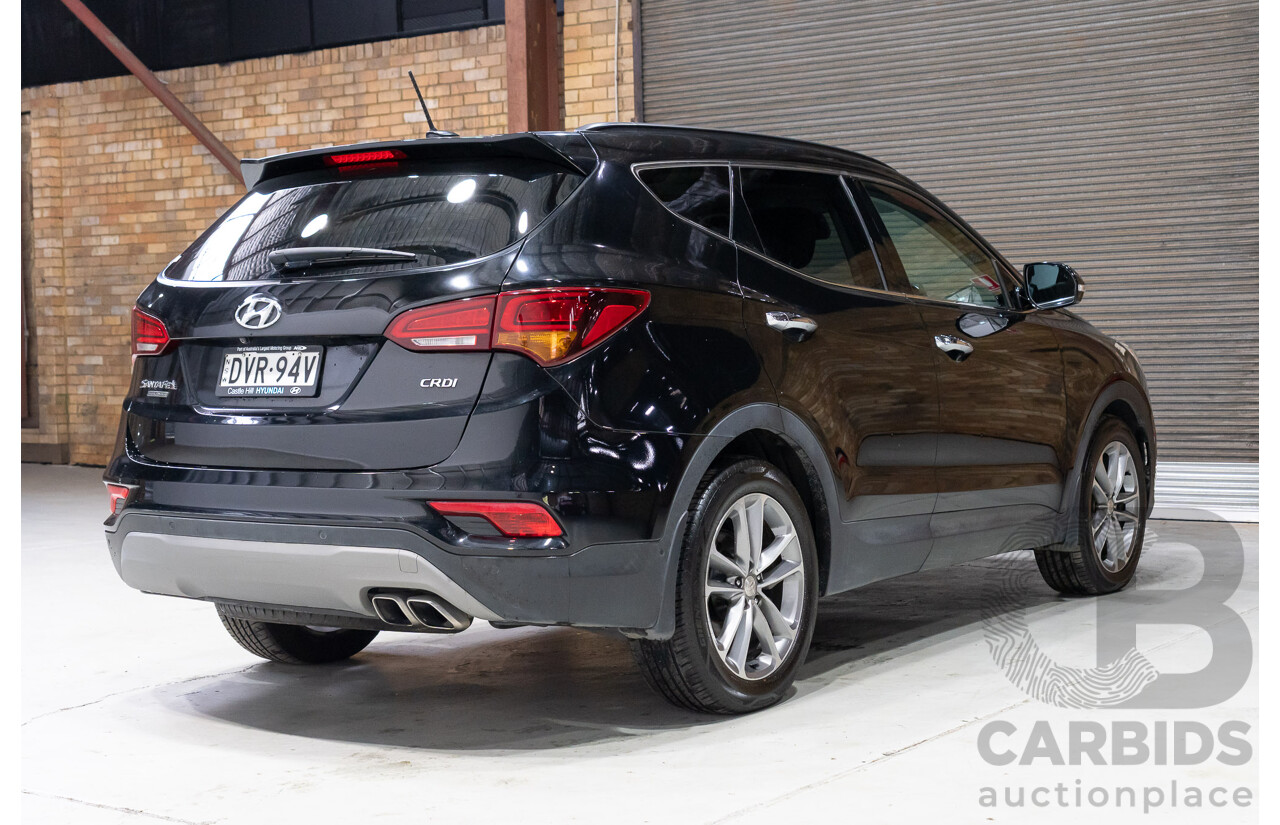 08/2017 Hyundai Santa Fe Highlander CRDi (4x4) DM5 MY18 4d Wagon Black Turbo Diesel 2.2L