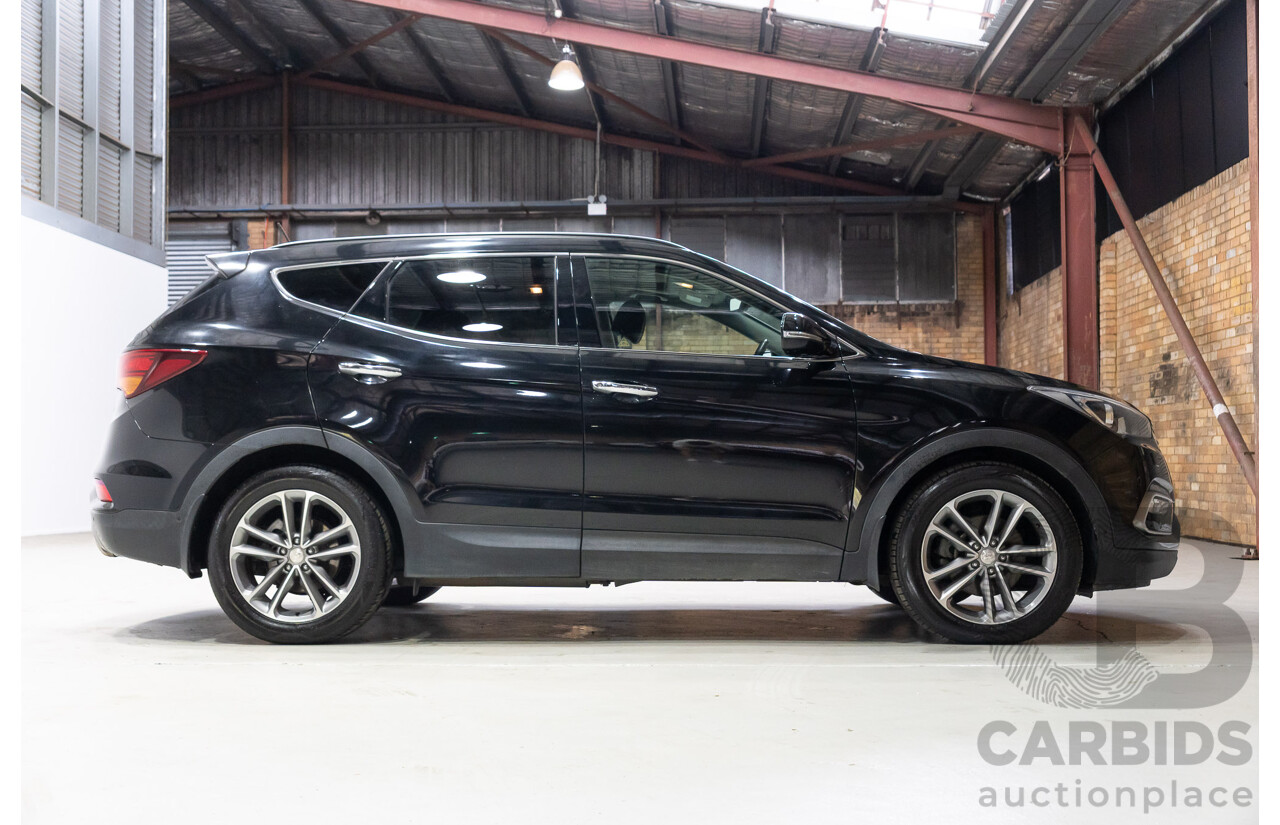 08/2017 Hyundai Santa Fe Highlander CRDi (4x4) DM5 MY18 4d Wagon Black Turbo Diesel 2.2L