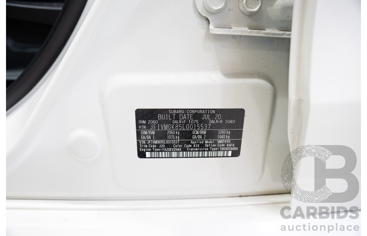 09/2020 Subaru Levorg 2.0 STi Sport (AWD) MY20 4d Wagon White Turbo 2.0L