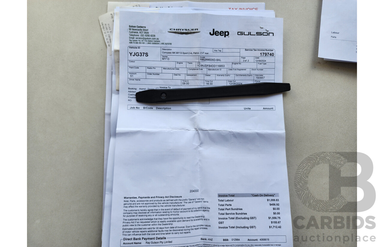 11/2012 Jeep Compass Sport (4x4) MK MY13 4d Wagon Grey 2.4L