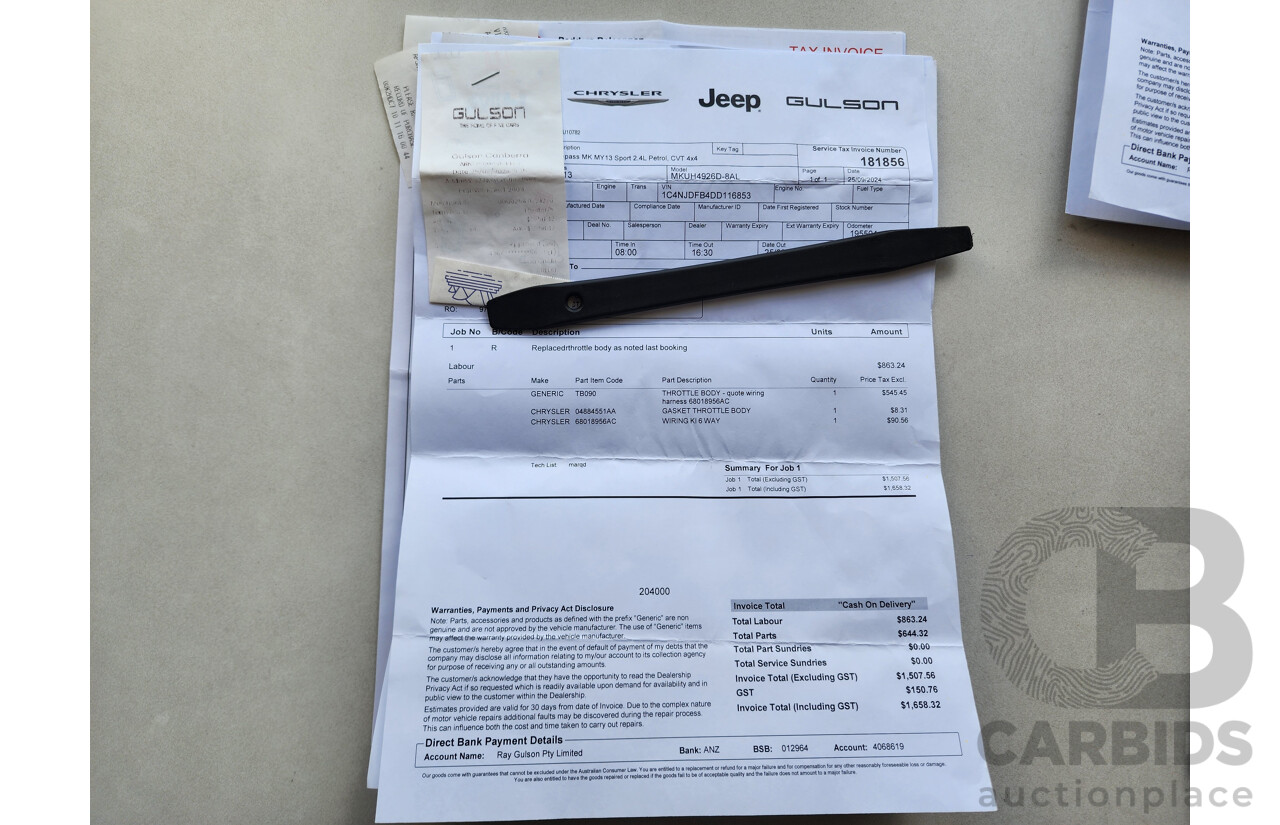 11/2012 Jeep Compass Sport (4x4) MK MY13 4d Wagon Grey 2.4L