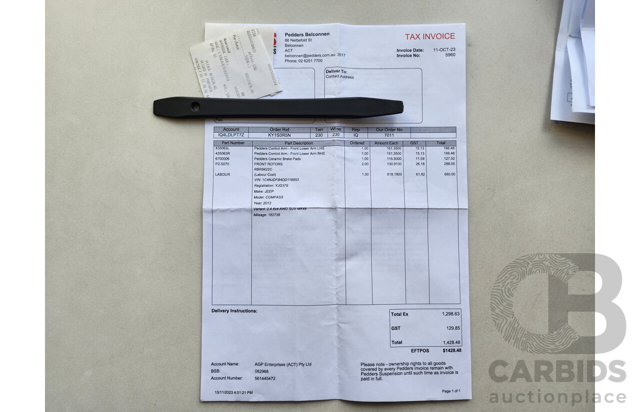 11/2012 Jeep Compass Sport (4x4) MK MY13 4d Wagon Grey 2.4L