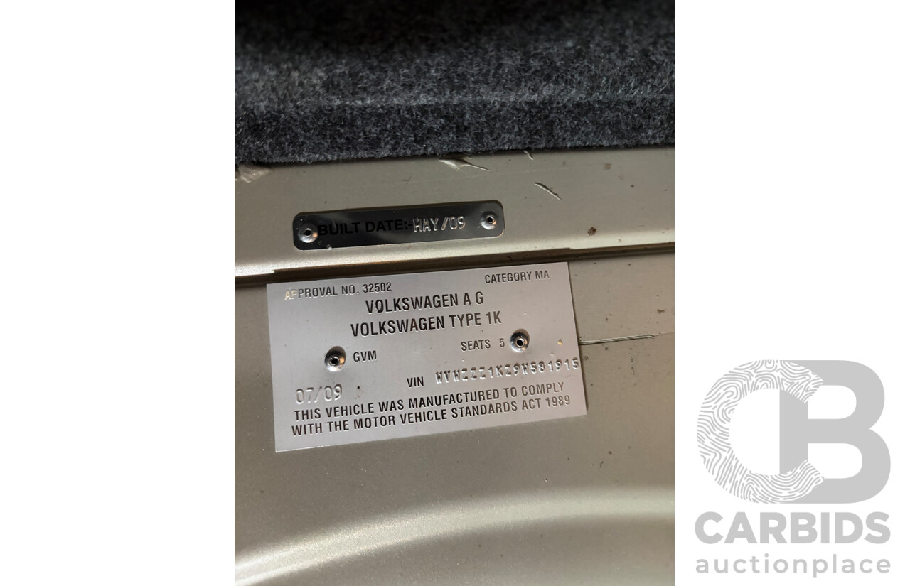 07/2009 Volkswagen Golf 118 TSI Comfortline 1K 6TH Gen 5d Hatchback Silver Twincharged 1.4L