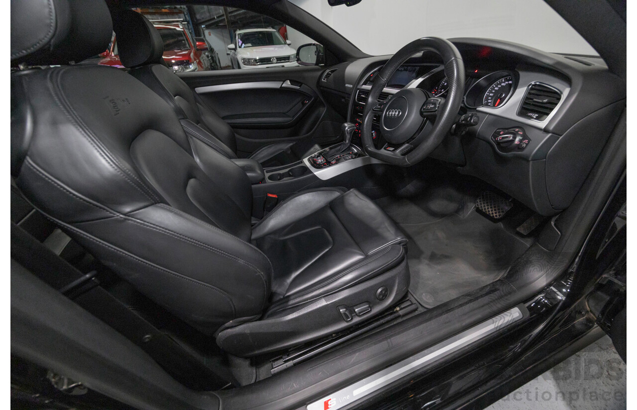 5/2015 Audi A5 2.0 TFSI Quattro S-Line Pack (AWD) 8T MY15 2d Coupe Myth Black Metallic / Wrapped Black Turbo 2.0L