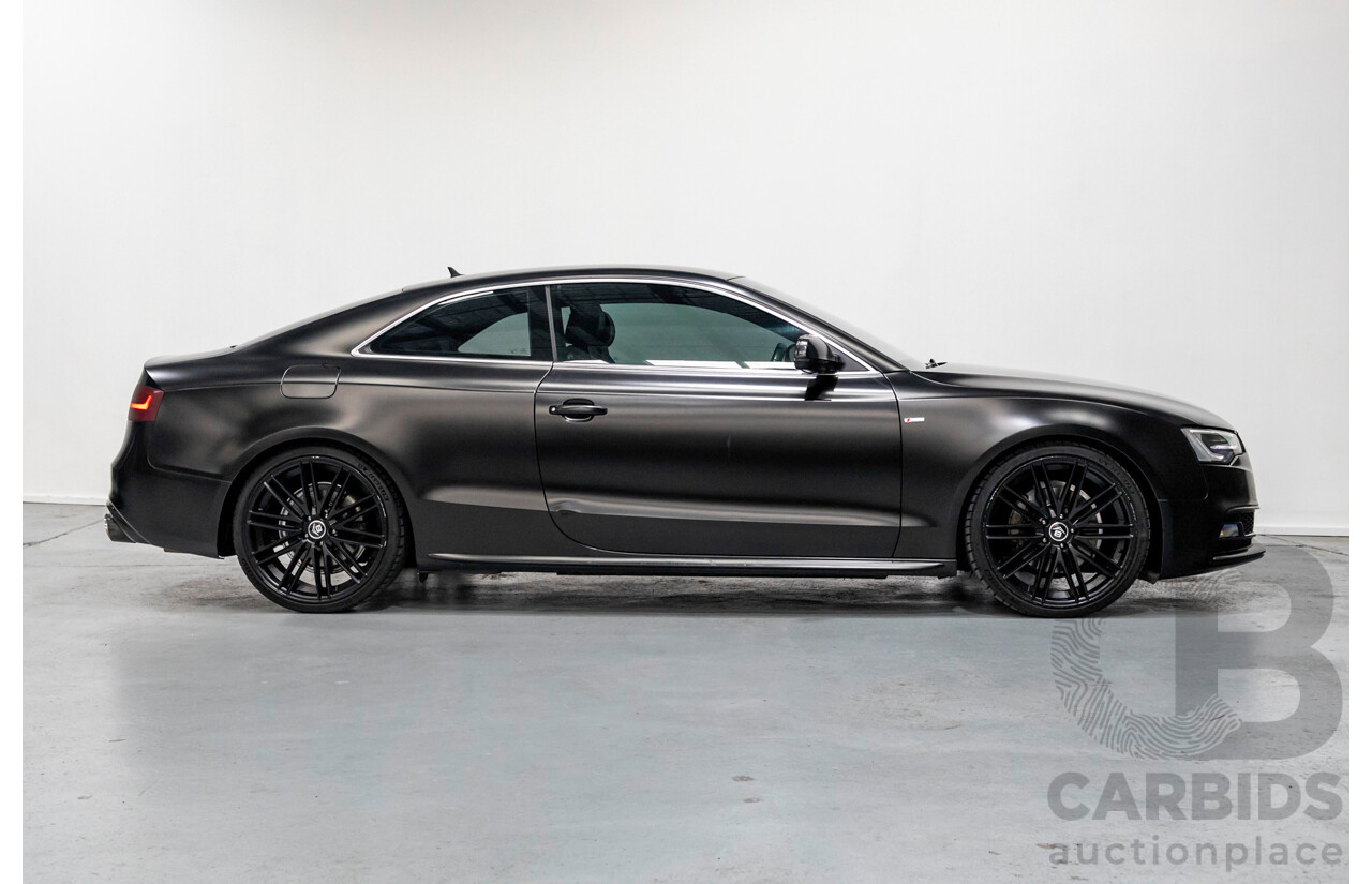 5/2015 Audi A5 2.0 TFSI Quattro S-Line Pack (AWD) 8T MY15 2d Coupe Myth Black Metallic / Wrapped Black Turbo 2.0L