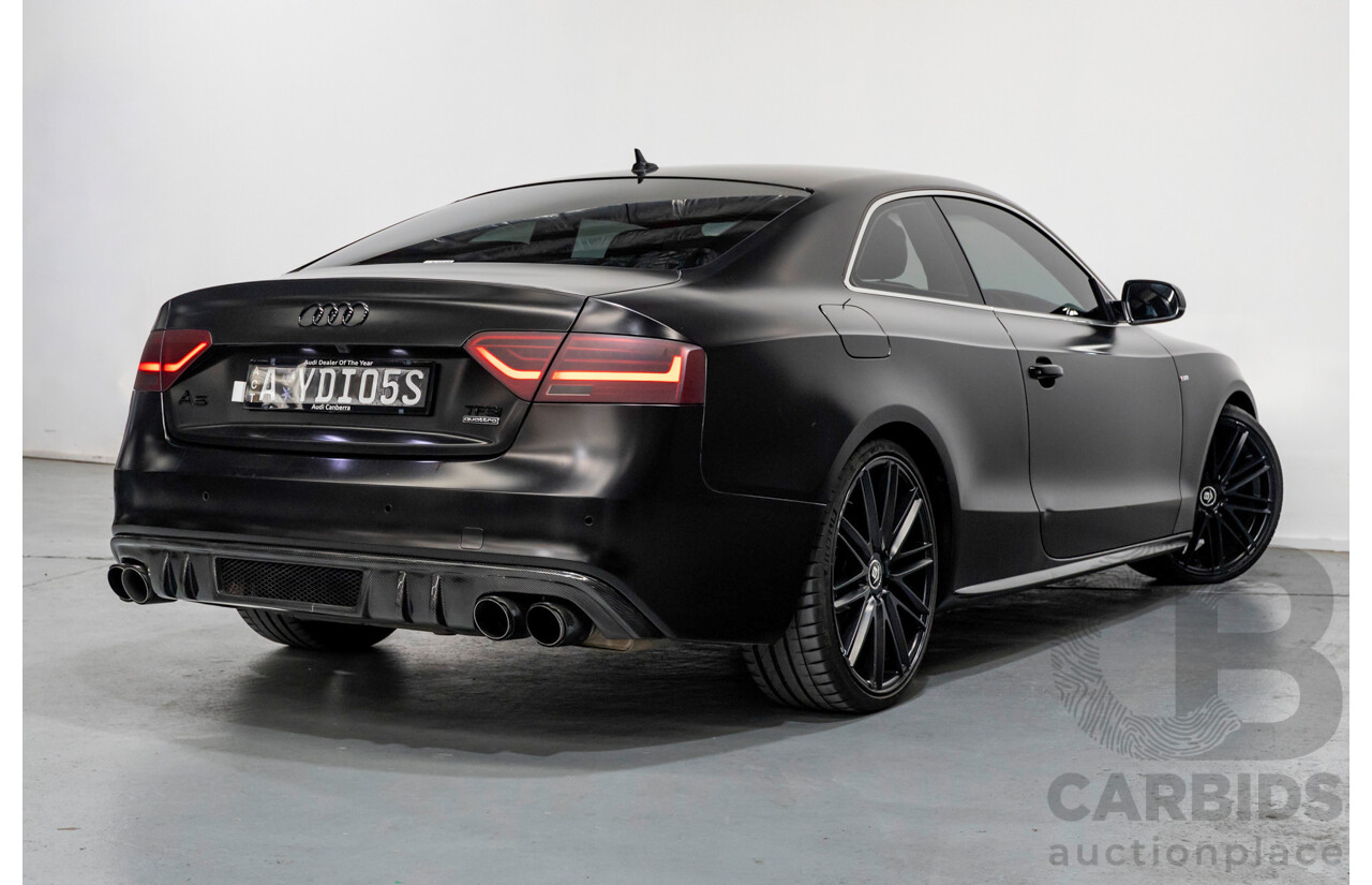 5/2015 Audi A5 2.0 TFSI Quattro S-Line Pack (AWD) 8T MY15 2d Coupe Myth Black Metallic / Wrapped Black Turbo 2.0L