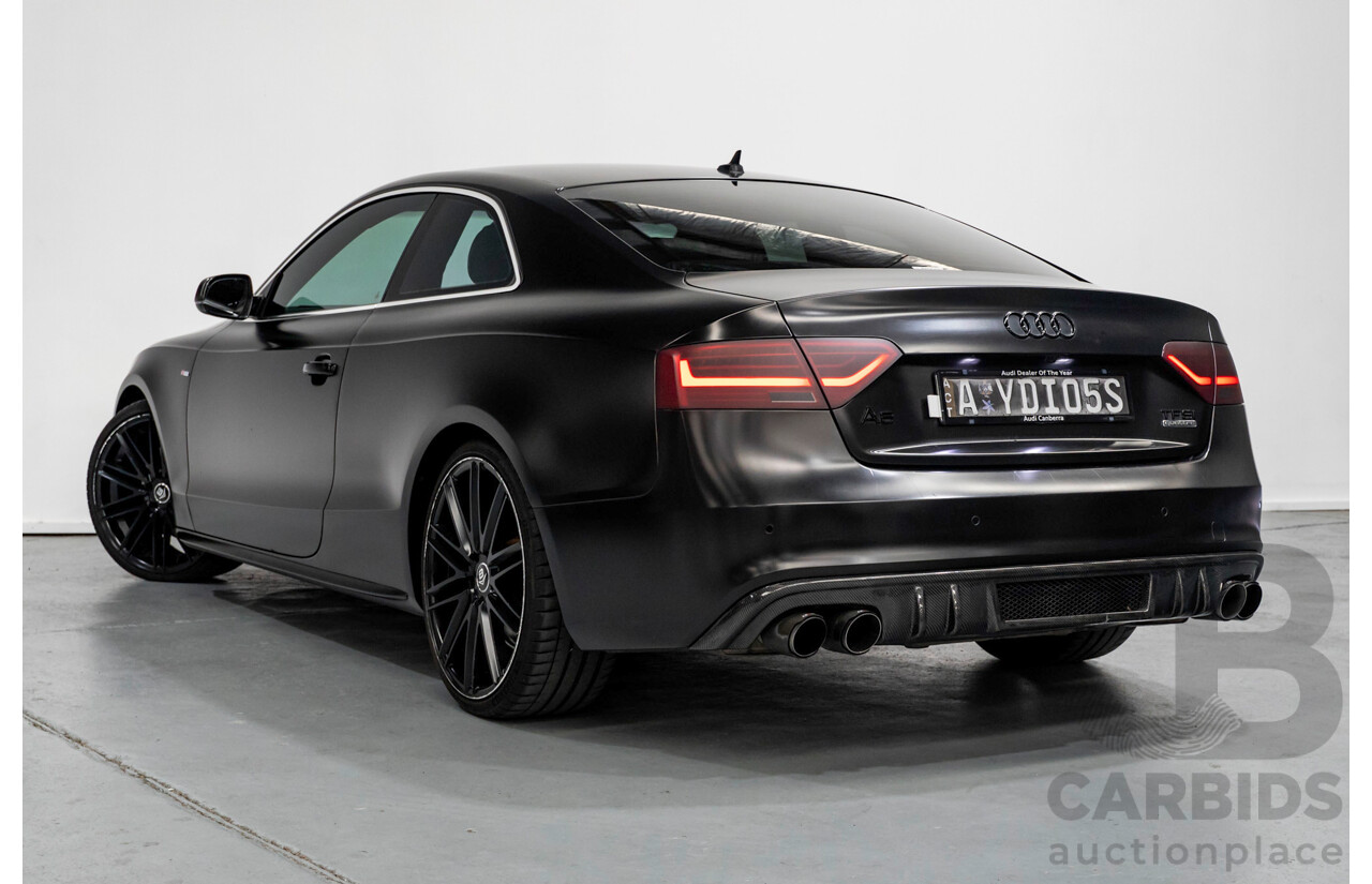 5/2015 Audi A5 2.0 TFSI Quattro S-Line Pack (AWD) 8T MY15 2d Coupe Myth Black Metallic / Wrapped Black Turbo 2.0L