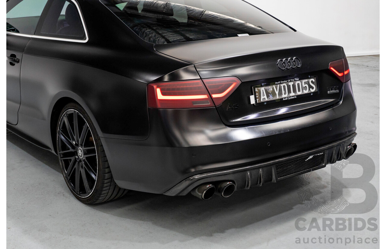 5/2015 Audi A5 2.0 TFSI Quattro S-Line Pack (AWD) 8T MY15 2d Coupe Myth Black Metallic / Wrapped Black Turbo 2.0L
