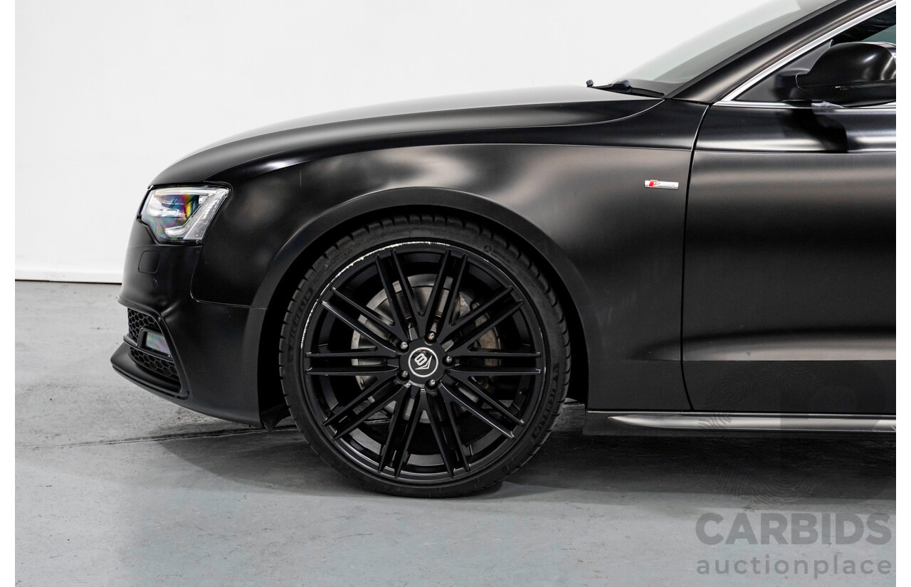 5/2015 Audi A5 2.0 TFSI Quattro S-Line Pack (AWD) 8T MY15 2d Coupe Myth Black Metallic / Wrapped Black Turbo 2.0L