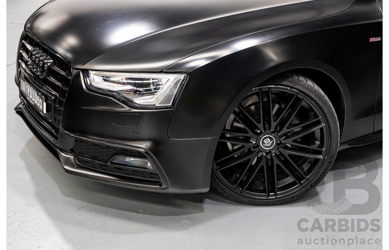 5/2015 Audi A5 2.0 TFSI Quattro S-Line Pack (AWD) 8T MY15 2d Coupe Myth Black Metallic / Wrapped Black Turbo 2.0L