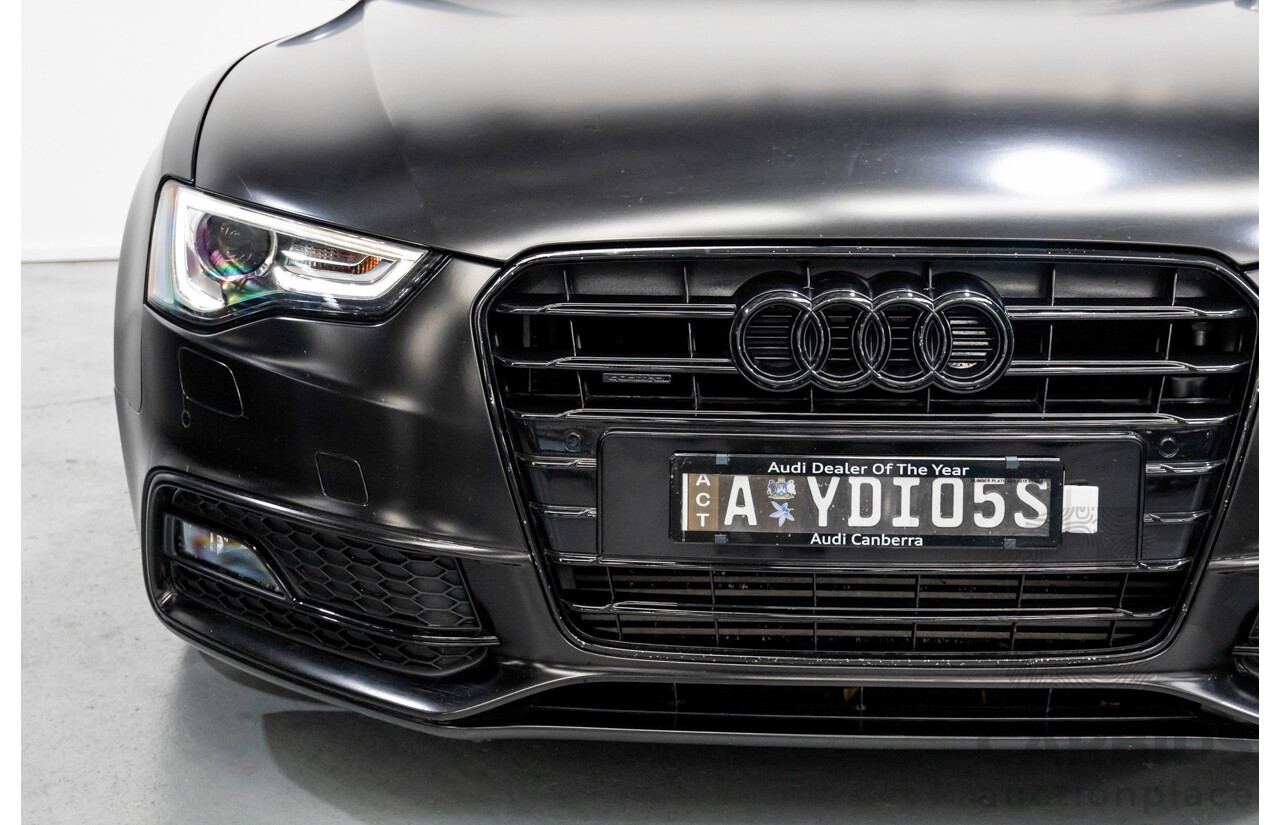 5/2015 Audi A5 2.0 TFSI Quattro S-Line Pack (AWD) 8T MY15 2d Coupe Myth Black Metallic / Wrapped Black Turbo 2.0L