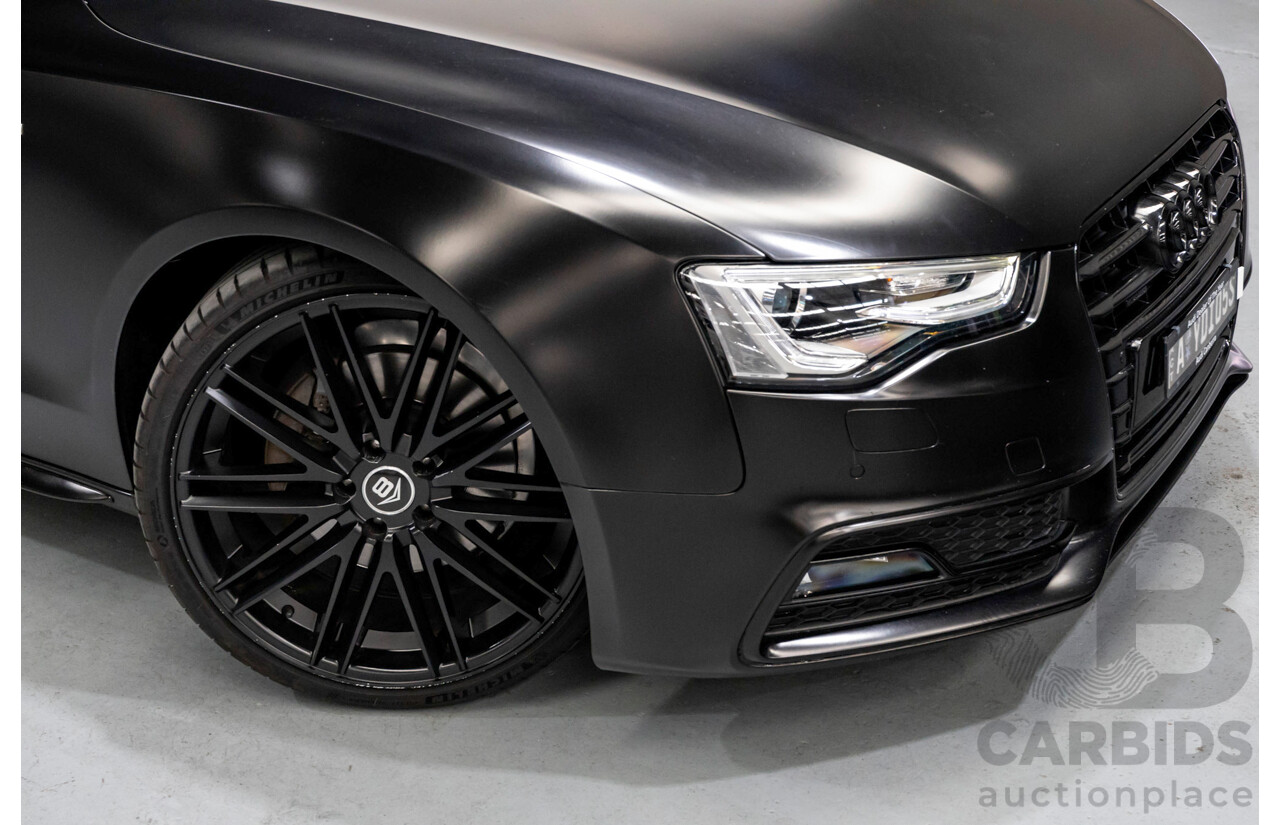 5/2015 Audi A5 2.0 TFSI Quattro S-Line Pack (AWD) 8T MY15 2d Coupe Myth Black Metallic / Wrapped Black Turbo 2.0L