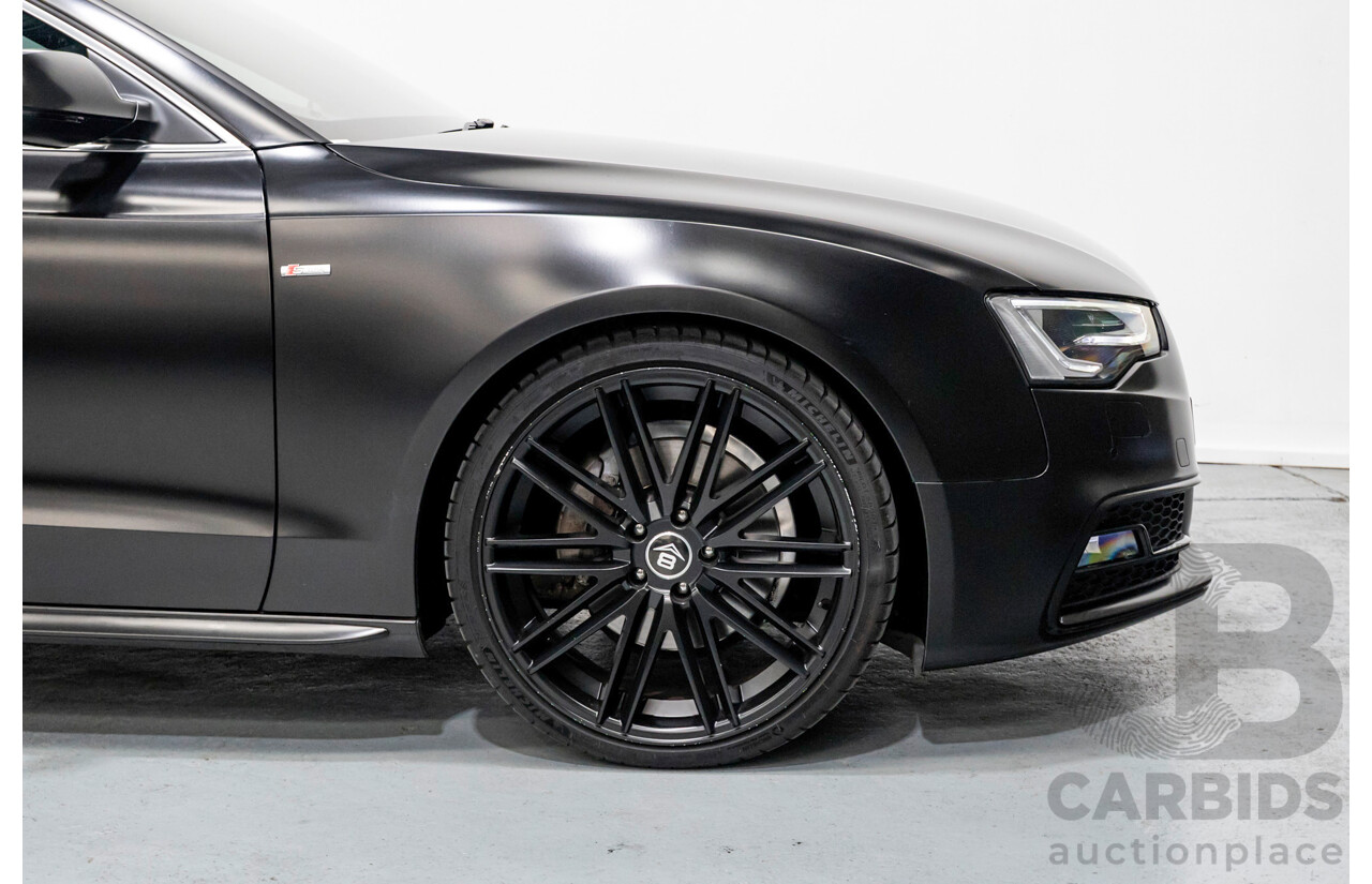 5/2015 Audi A5 2.0 TFSI Quattro S-Line Pack (AWD) 8T MY15 2d Coupe Myth Black Metallic / Wrapped Black Turbo 2.0L