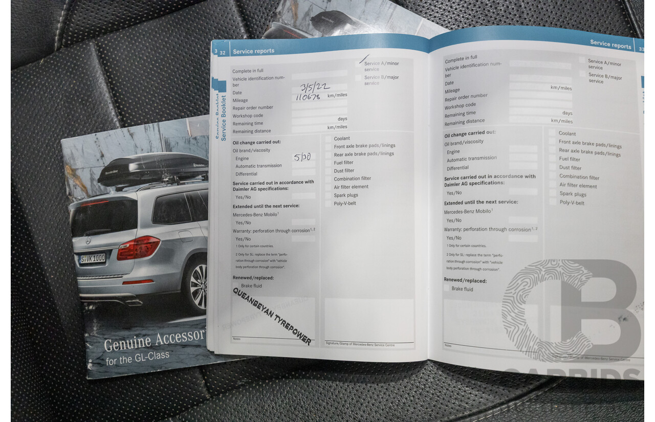 12/2013 Mercedes-Benz GL 350 Bluetec (AWD) X166 4d Wagon Polar White Turbo Diesel V6 3.0L - 7 Seater