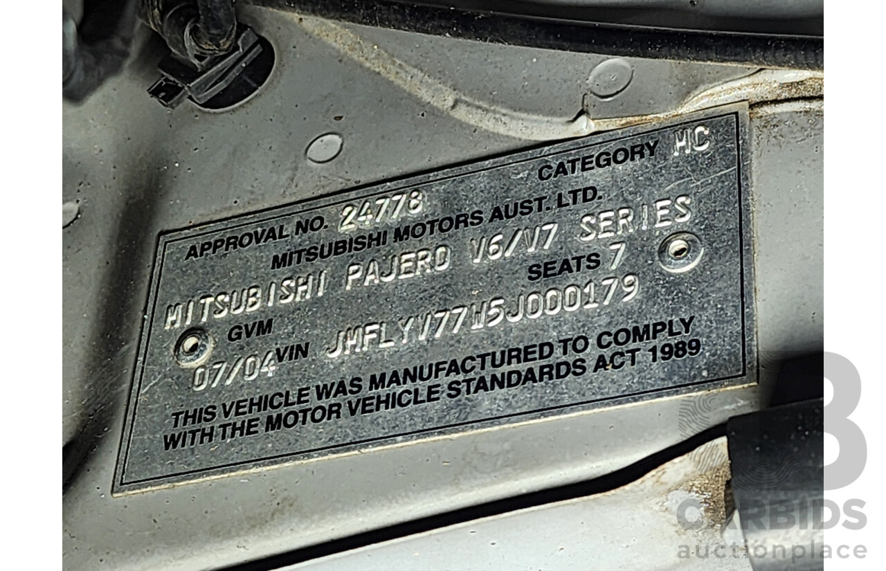 07/2004 Mitsubishi Pajero Exceed LWB (4x4) NP 4d Wagon Silver 3.8L