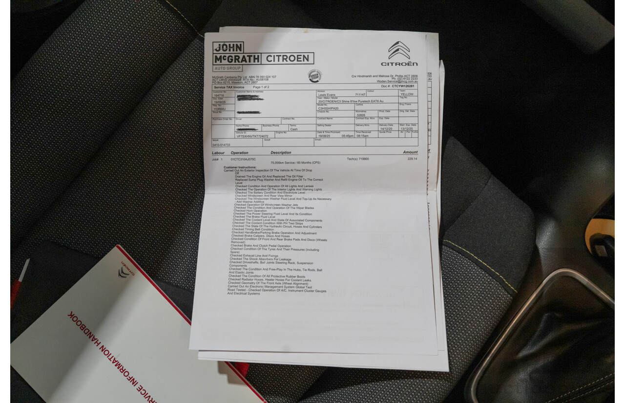3/2020 Citroen C3 Shine B618 MY20 4d Hatchback White Turbo 1.2L