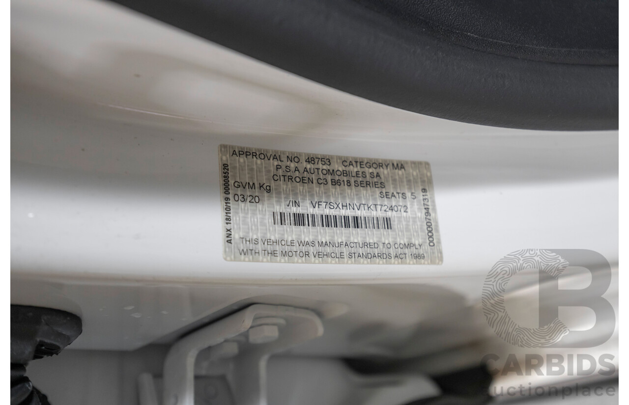 3/2020 Citroen C3 Shine B618 MY20 4d Hatchback White Turbo 1.2L