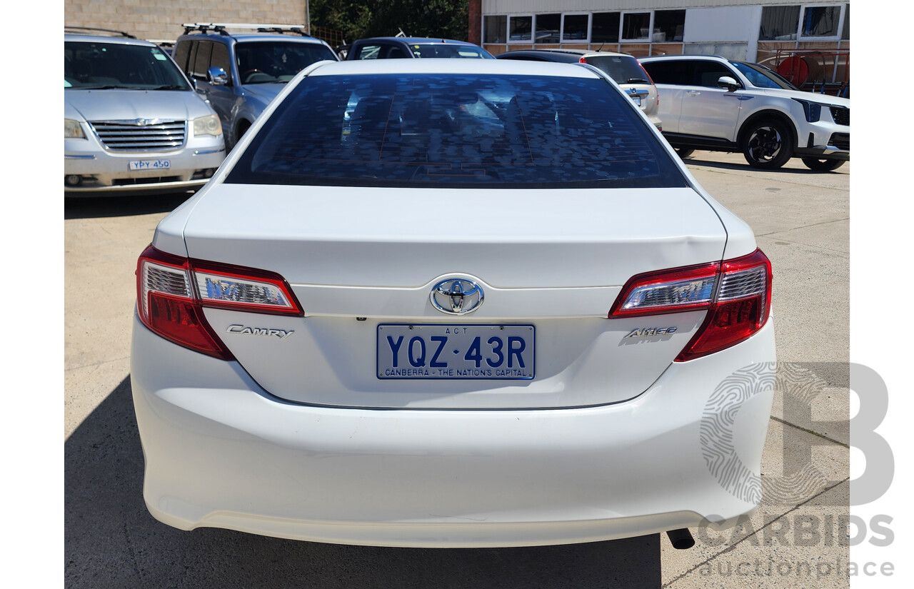 08/2013 Toyota Camry Altise ASV50R 4d Sedan White 2.5L