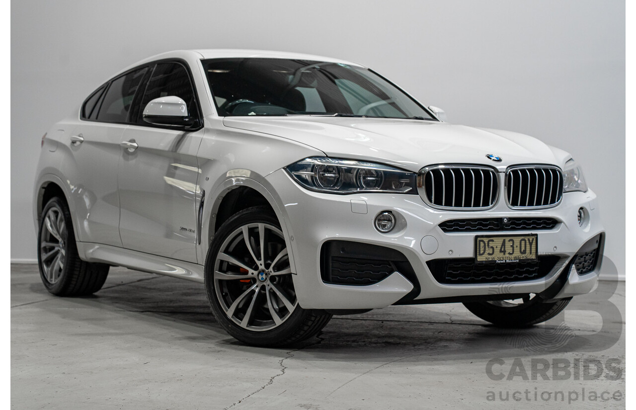 04/2016 Bmw X6 xDrive40d F16 MY16 4d Coupe White Turbo Diesel 3.0L