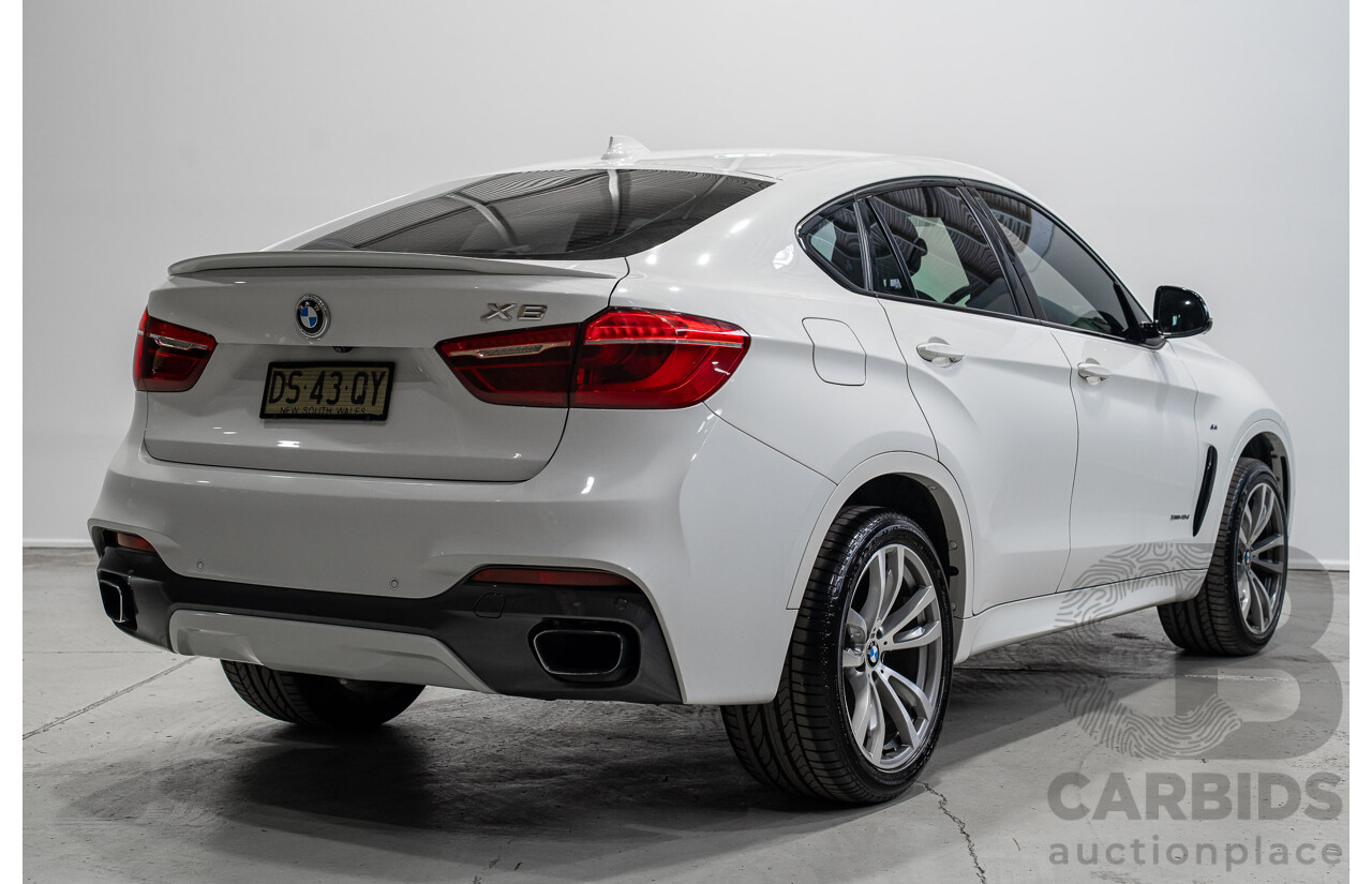 04/2016 Bmw X6 xDrive40d F16 MY16 4d Coupe White Turbo Diesel 3.0L