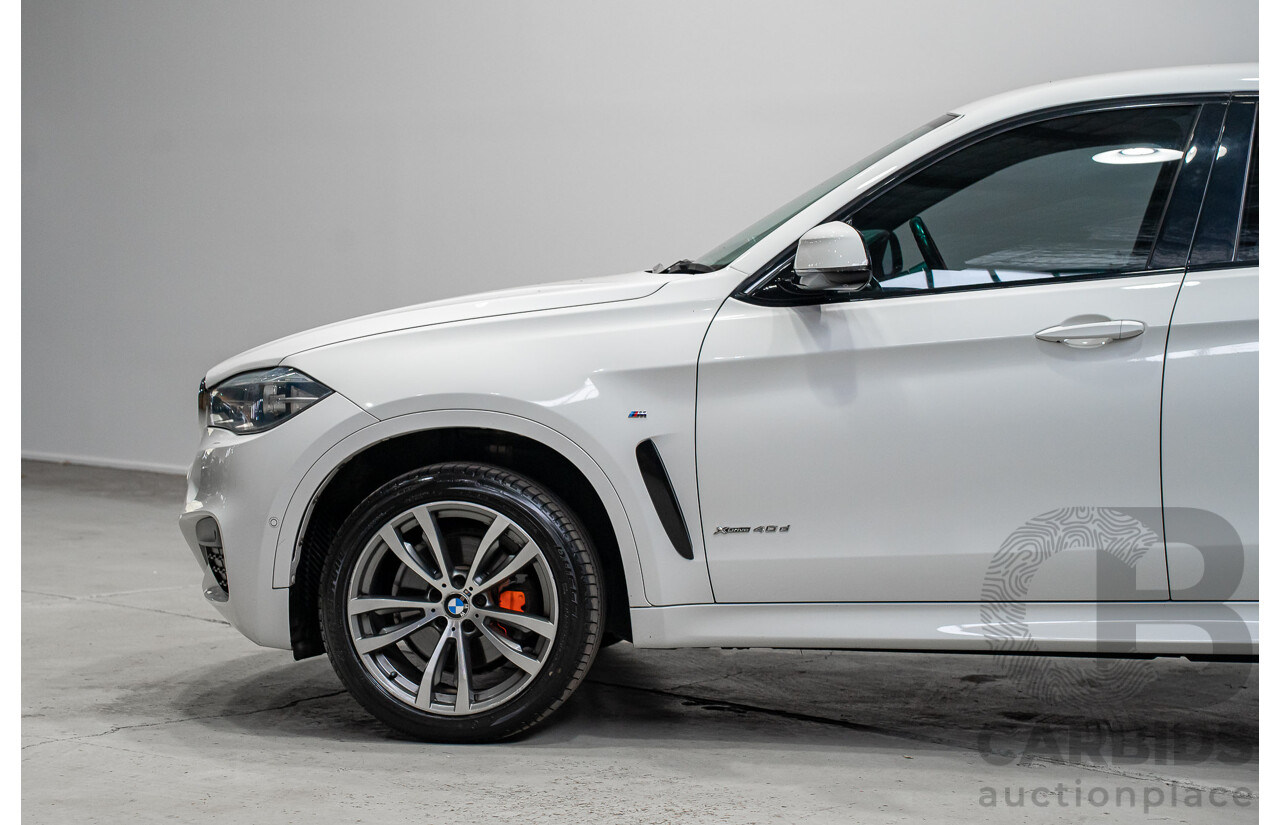 04/2016 Bmw X6 xDrive40d F16 MY16 4d Coupe White Turbo Diesel 3.0L