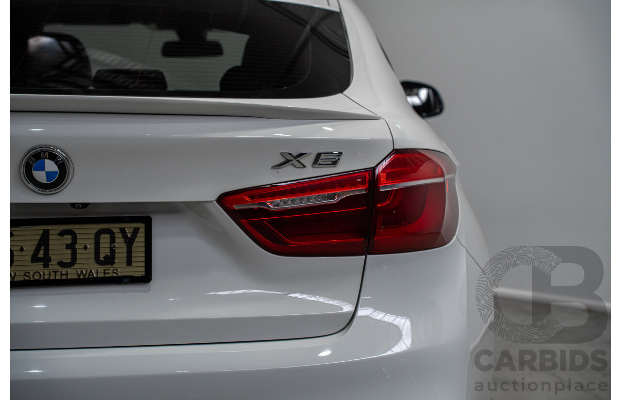 04/2016 Bmw X6 xDrive40d F16 MY16 4d Coupe White Turbo Diesel 3.0L