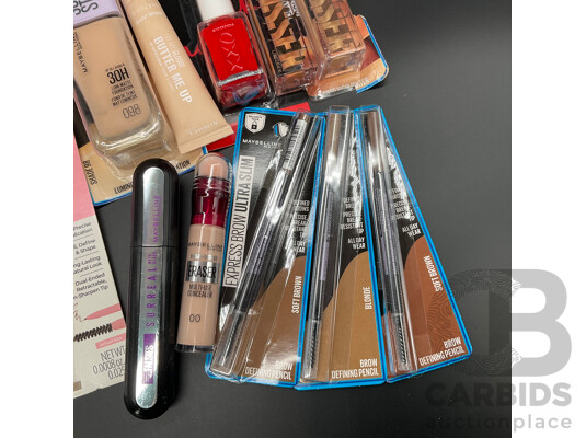 Bulk Lot - Assorted Makeup Items Including MCoBeauty, Maybelline, Other - Lot of 24