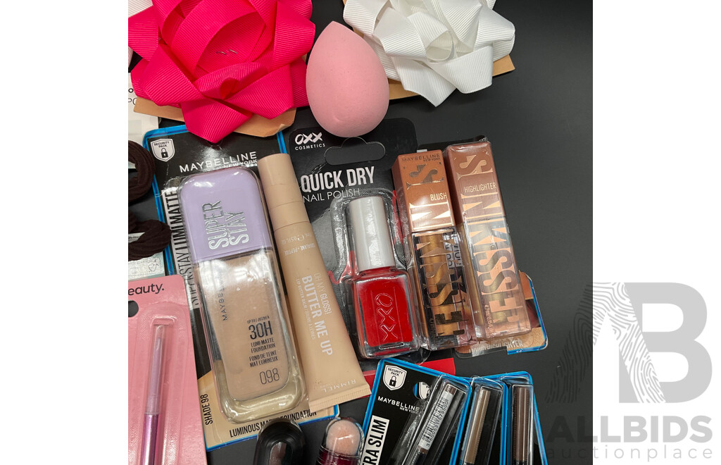 Bulk Lot - Assorted Makeup Items Including MCoBeauty, Maybelline, Other - Lot of 24