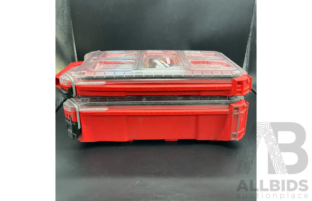 MILWAWKEE Packout Compact Low-Profile Organizer (48-22-8436) with Assortment of Electrical & Automotive Wiring Supplies