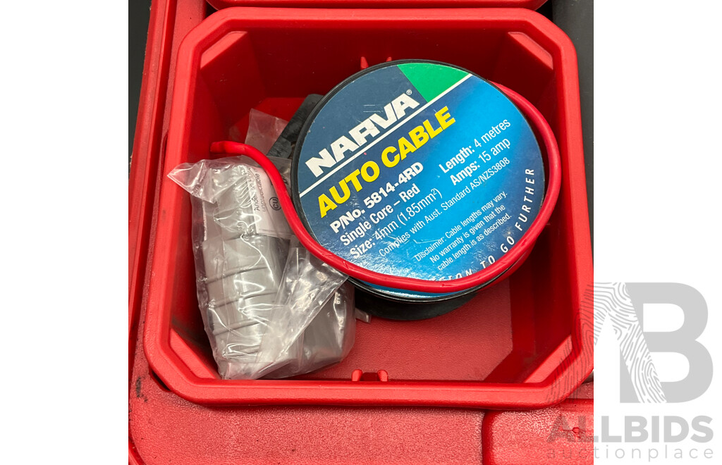 MILWAWKEE Packout Compact Low-Profile Organizer (48-22-8436) with Assortment of Electrical & Automotive Wiring Supplies