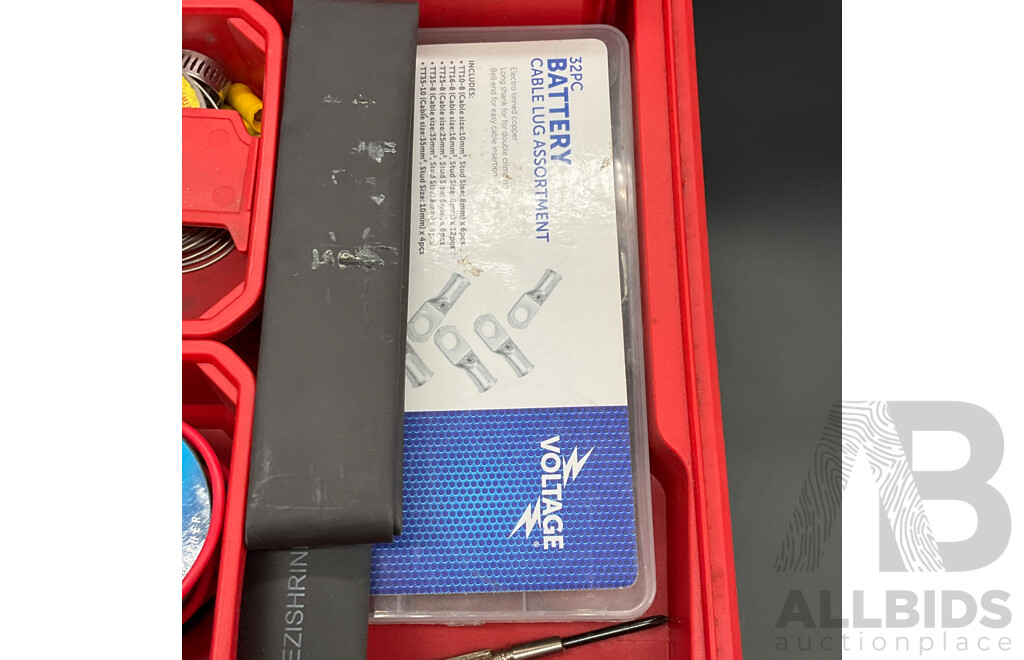 MILWAWKEE Packout Compact Low-Profile Organizer (48-22-8436) with Assortment of Electrical & Automotive Wiring Supplies