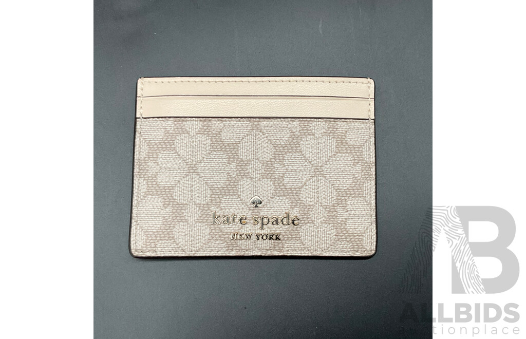 LONGCHAMP Le Pliage Original Pouch with Handle, KATE SPADE Flower Small Card Holder - Lot of 2