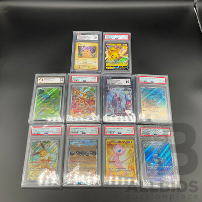 POKEMON GRADED CARDS, MT 10 - Lot of 10