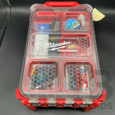 MILWAWKEE Packout Compact Low-Profile Organizer (48-22-8436) with Assortment of Electrical & Automotive Wiring Supplies