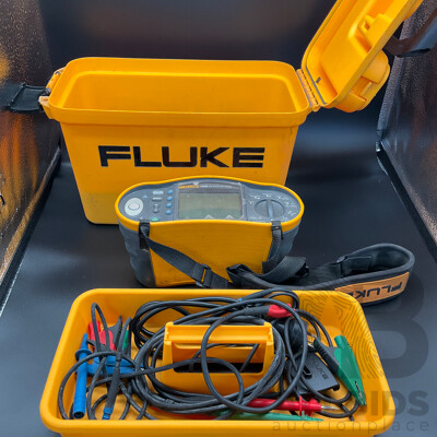 FLUKE Multifunction Installation Tester (1653B) & Test Leads Also Included with Yellow Hard Carrying Case