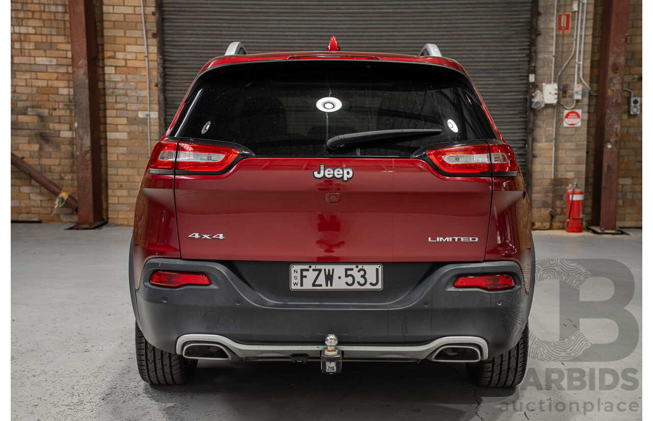 06/2015 Jeep Cherokee Limited (4x4) KL MY15 4D Wagon Red 3.2L