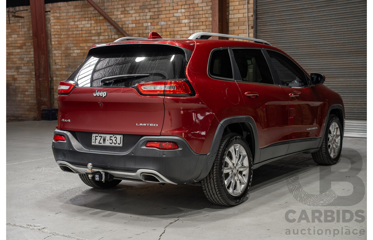 06/2015 Jeep Cherokee Limited (4x4) KL MY15 4D Wagon Red 3.2L