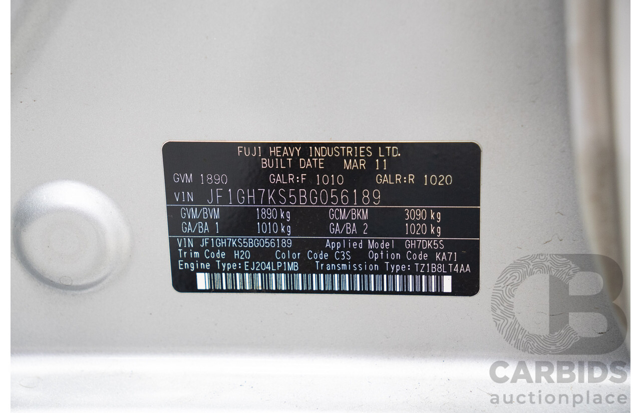 06/2011 Subaru Impreza R (AWD) MY11 5d Hatchback Silver 2.0L