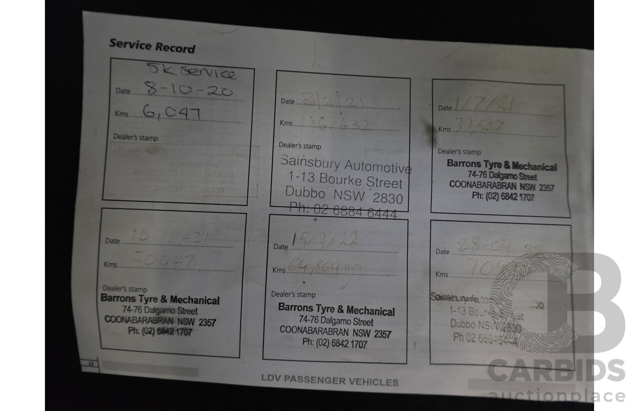 06/2020 LDV T60 PRO (4x4) SK8C Double Cab Utility White 2.8L