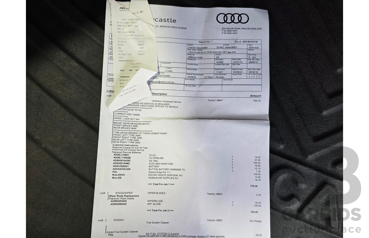03/2015 Audi Q5 2.0 TFSI QUATTRO (AWD) 8R MY15 4d Wagon Glacier White 2.0L