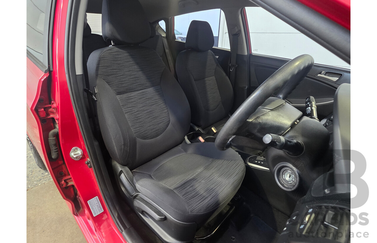 10/2016 Hyundai Accent ACTIVE RB4 MY16 5d Hatchback Red 1.4L