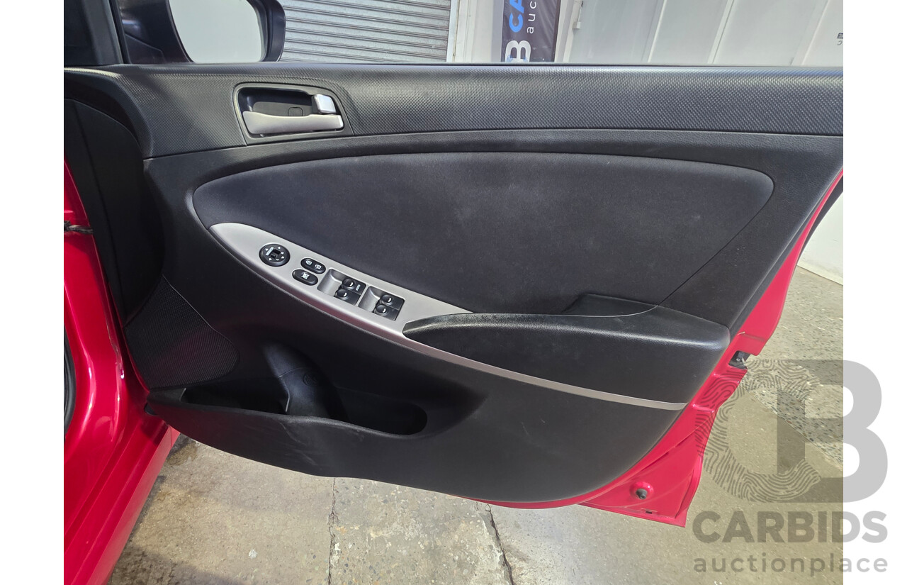 10/2016 Hyundai Accent ACTIVE RB4 MY16 5d Hatchback Red 1.4L
