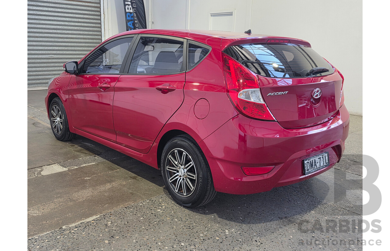 10/2016 Hyundai Accent ACTIVE RB4 MY16 5d Hatchback Red 1.4L