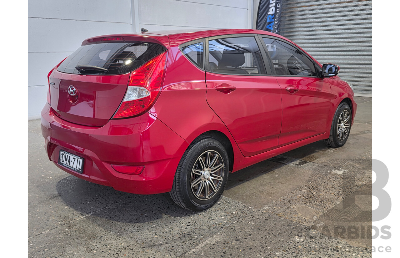 10/2016 Hyundai Accent ACTIVE RB4 MY16 5d Hatchback Red 1.4L