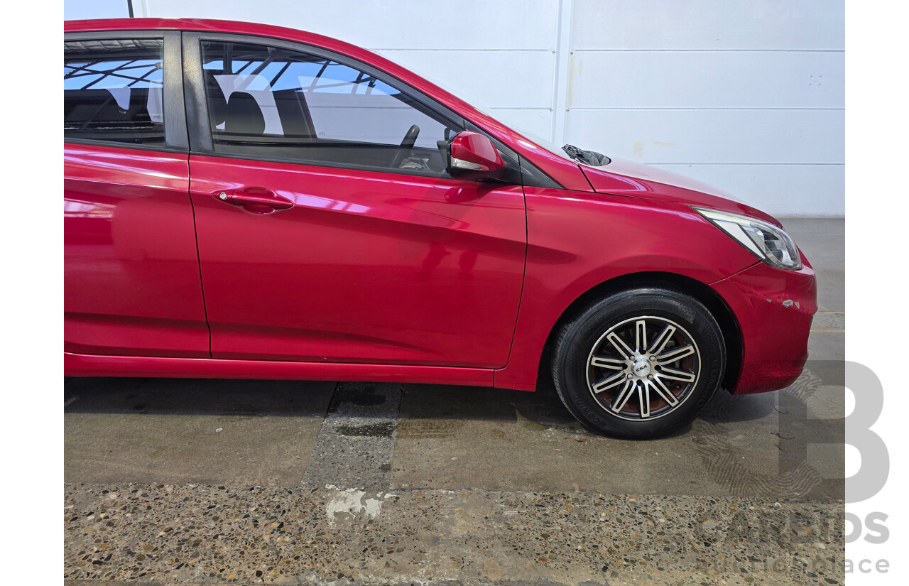 10/2016 Hyundai Accent ACTIVE RB4 MY16 5d Hatchback Red 1.4L