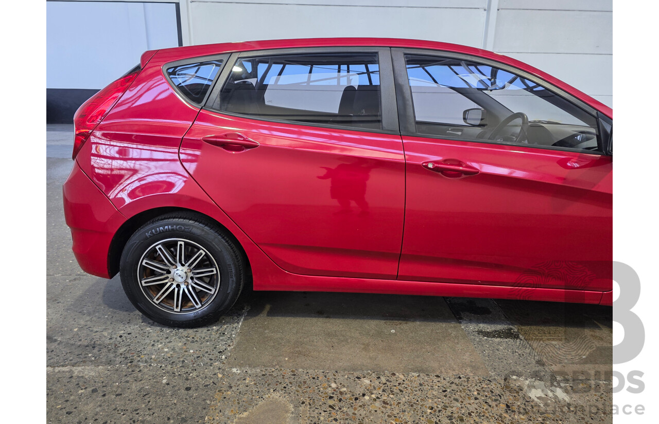 10/2016 Hyundai Accent ACTIVE RB4 MY16 5d Hatchback Red 1.4L