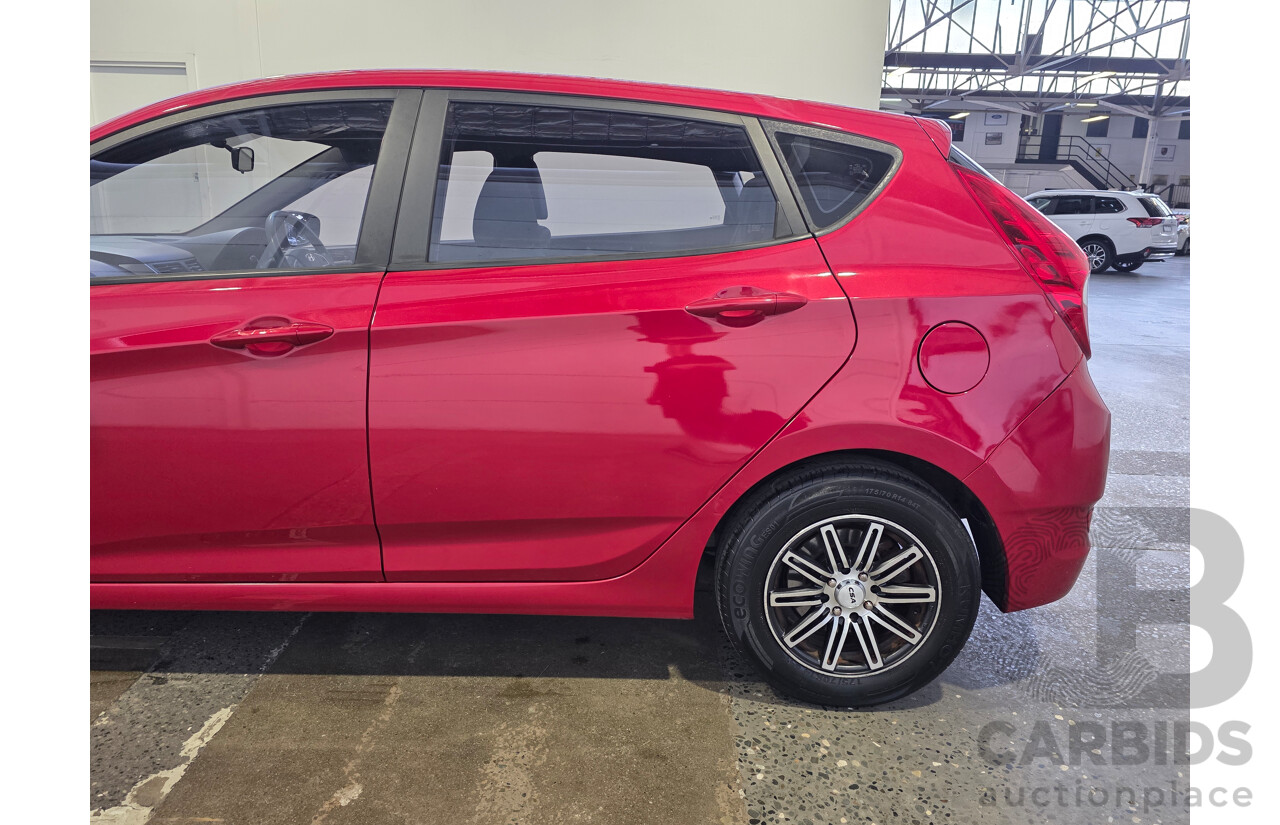 10/2016 Hyundai Accent ACTIVE RB4 MY16 5d Hatchback Red 1.4L