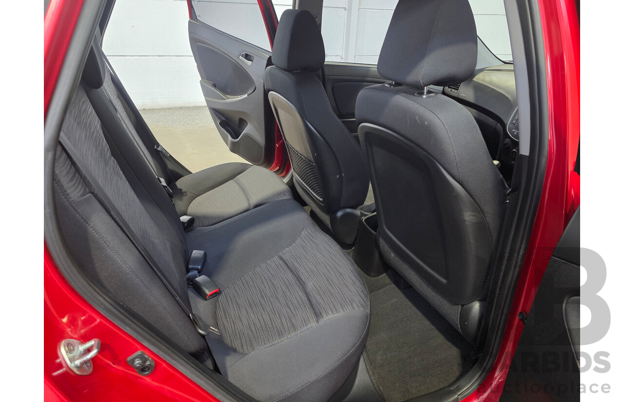 10/2016 Hyundai Accent ACTIVE RB4 MY16 5d Hatchback Red 1.4L