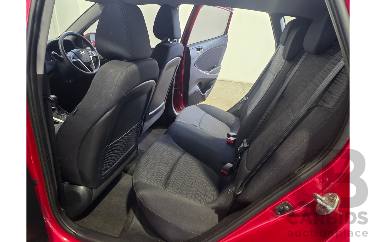 10/2016 Hyundai Accent ACTIVE RB4 MY16 5d Hatchback Red 1.4L